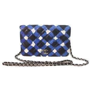 CHANEL A82438 Airline Silver Hardware Carrying Floss Chain Wallet Shoulder Ba...